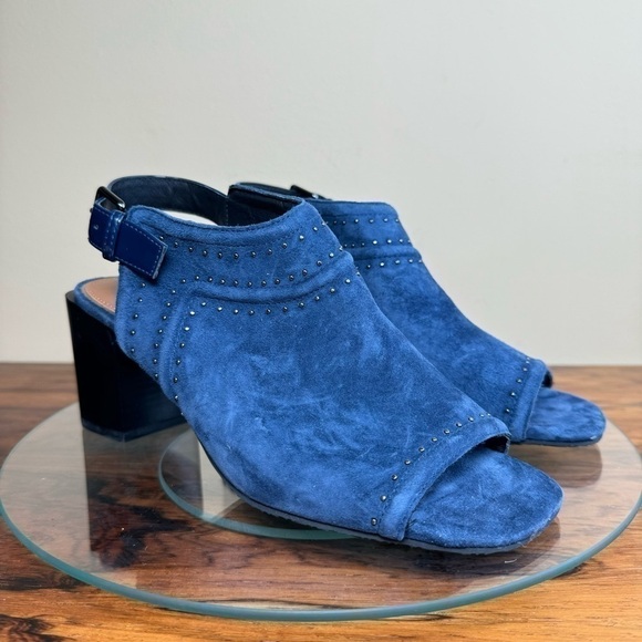 Donald Pliner Penny Open Toe Slingback Mule - navy suede - Picture 6 of 15